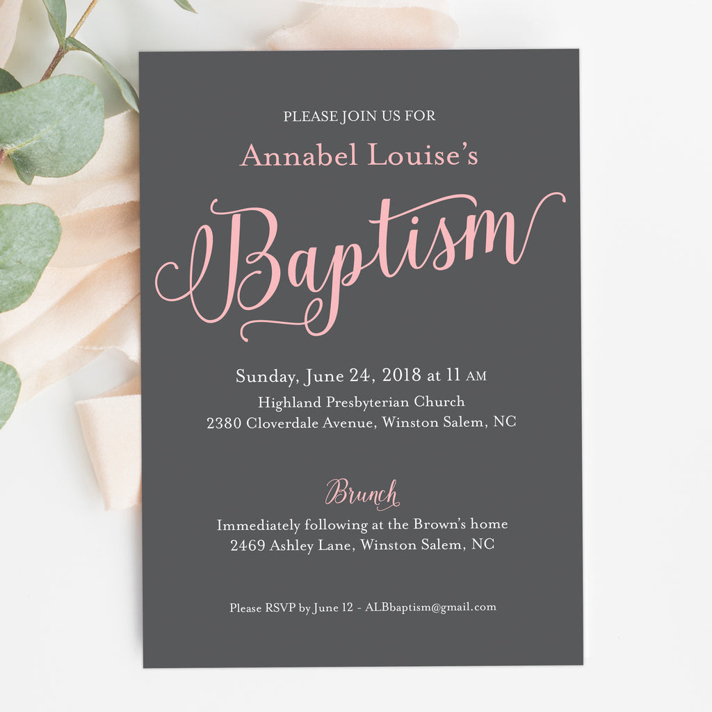 Pink & Grey Girl Baptism