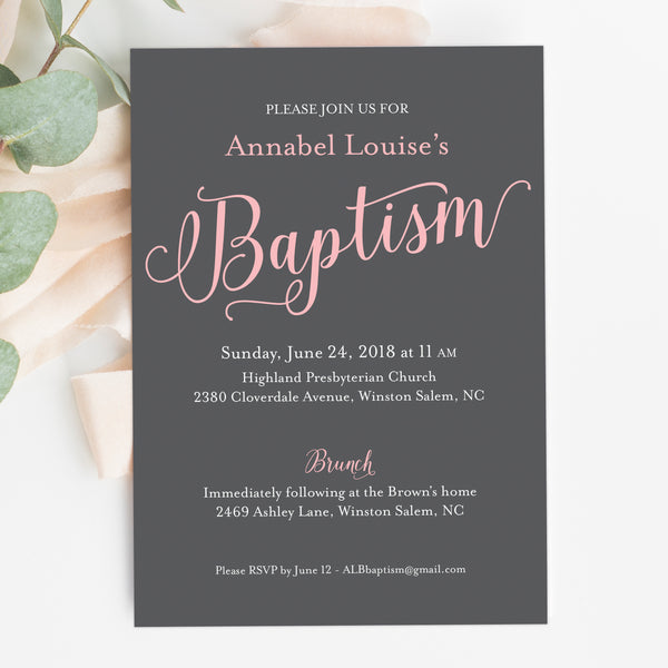 Pink & Grey Girl Baptism