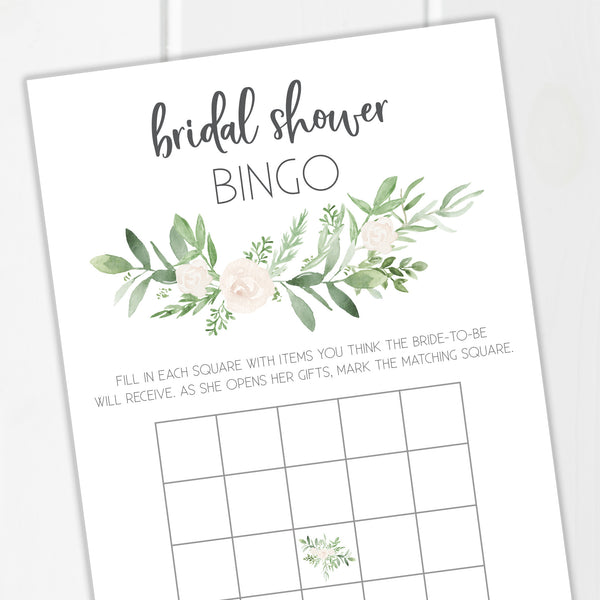 Eucalyptus Bridal Shower Bingo