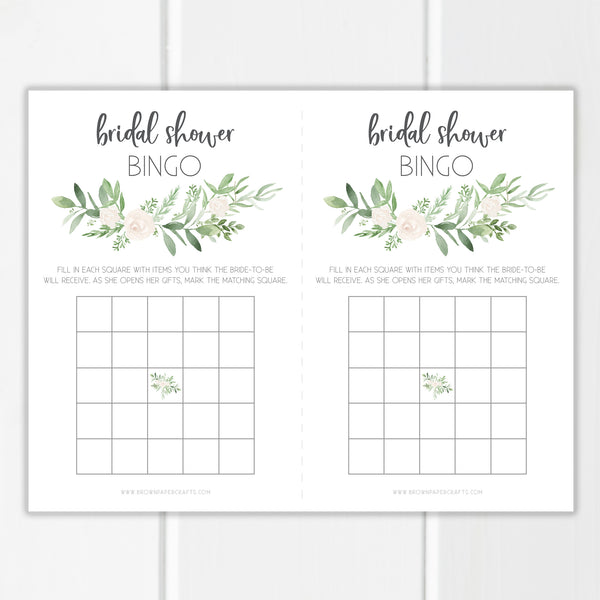 Eucalyptus Bridal Shower Bingo