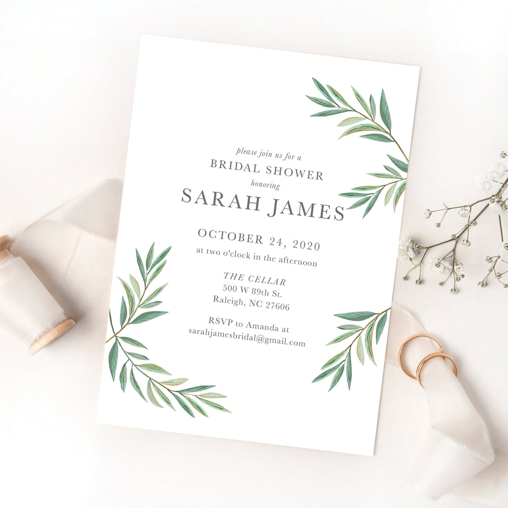 Greenery Bridal Shower Invitation