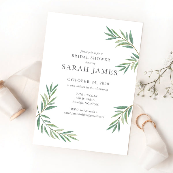 Greenery Bridal Shower Invitation
