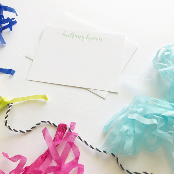 Swirly Name Notecards