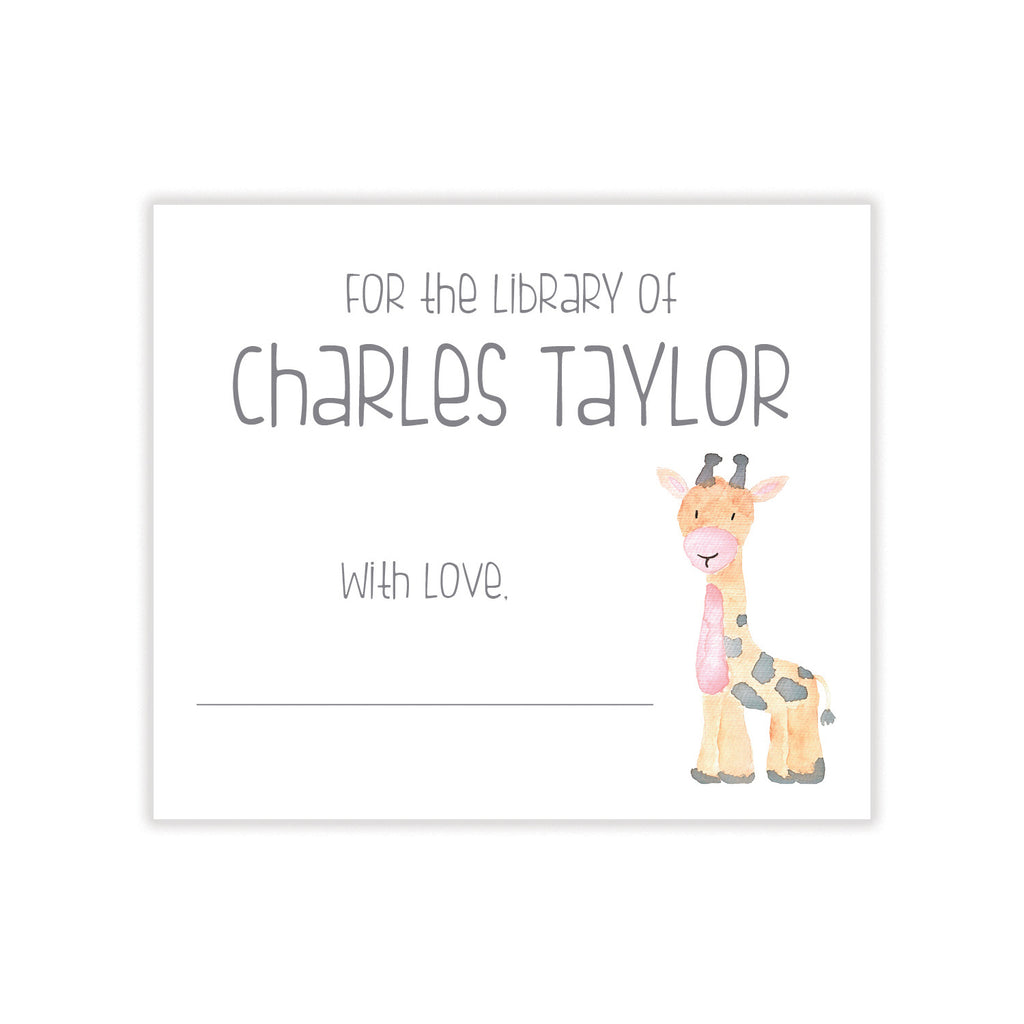 Giraffe Bookplate Sticker