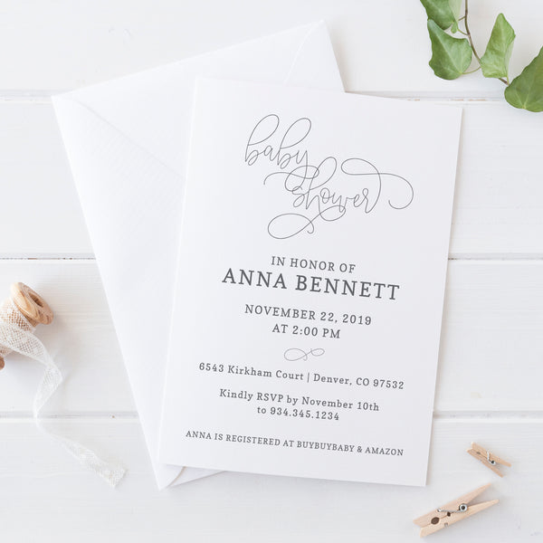 Neutral Baby Shower Invitation