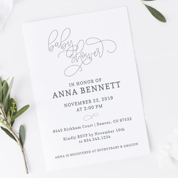 Neutral Baby Shower Invitation