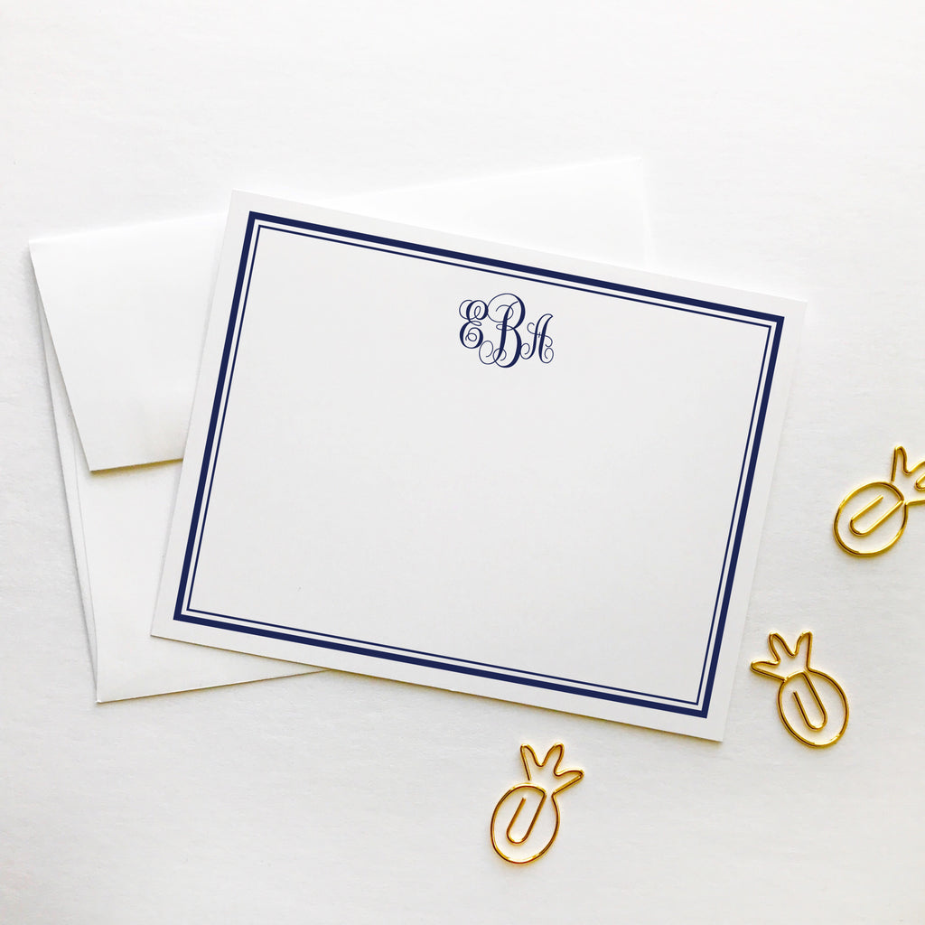 Monogram Border Notecard