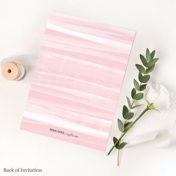 Pink Floral Bridal Shower Invitation