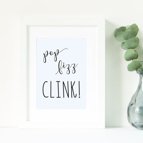 "Pop Fizz Clink" Bar Sign