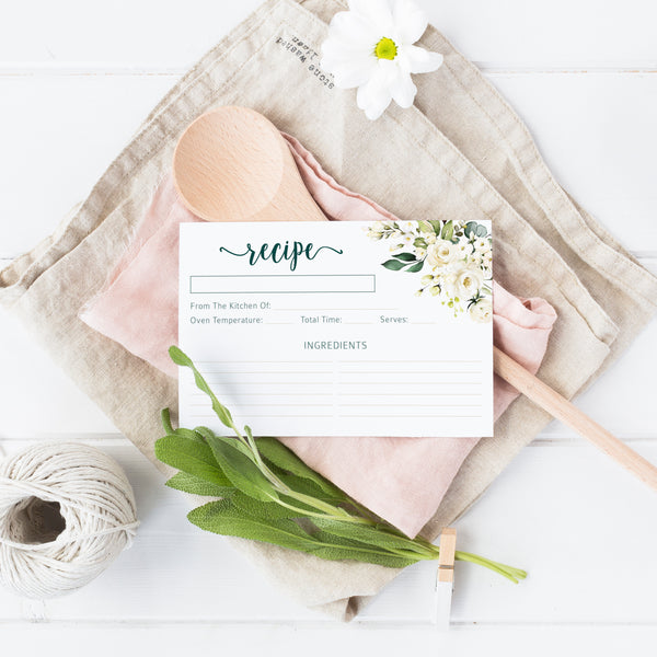 Floral Recipe Cards