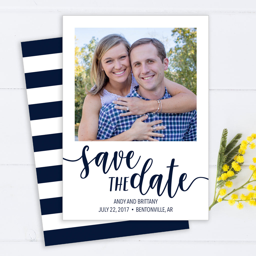 Navy Stripe with Photo