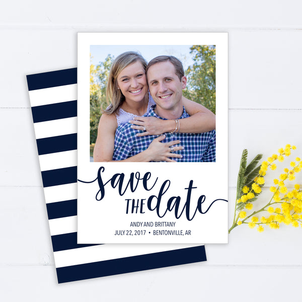 Navy Stripe with Photo