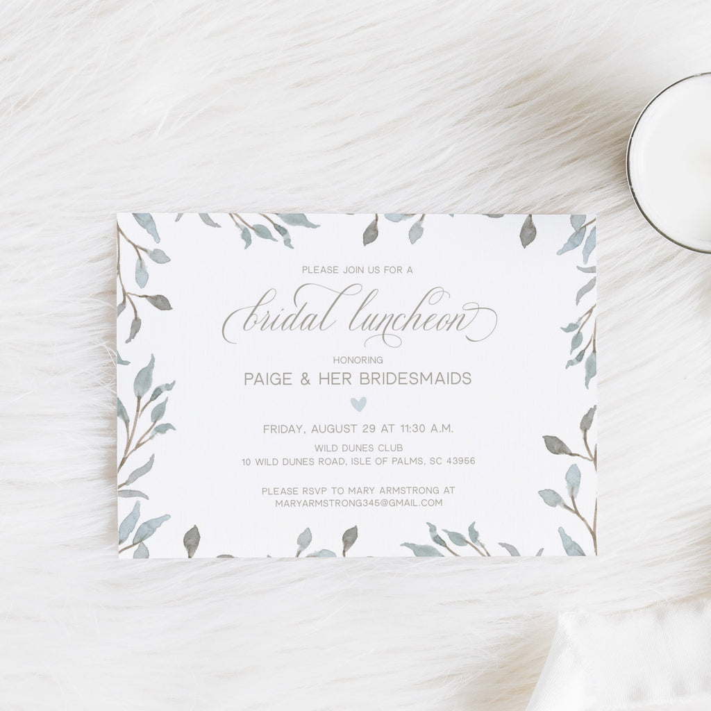Watercolor Bridal Luncheon Invite