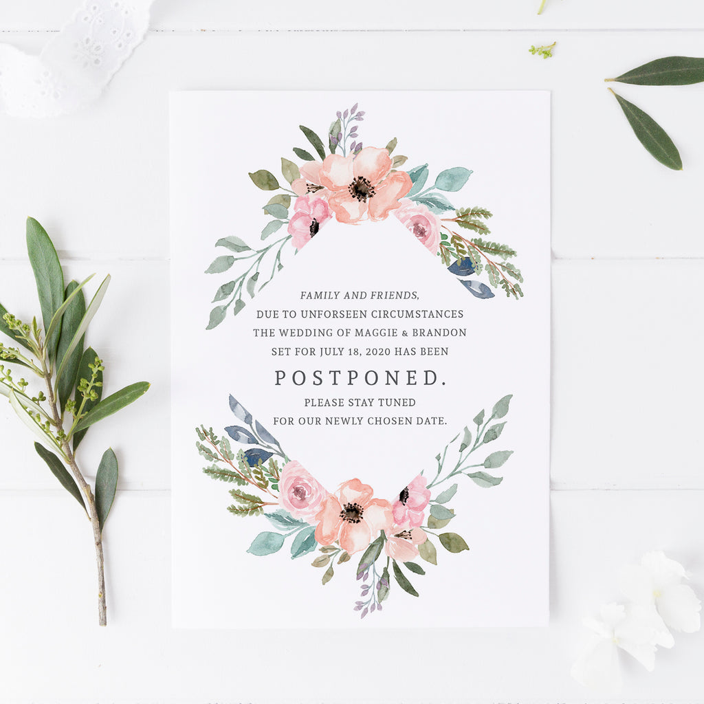 Floral Postponement Card