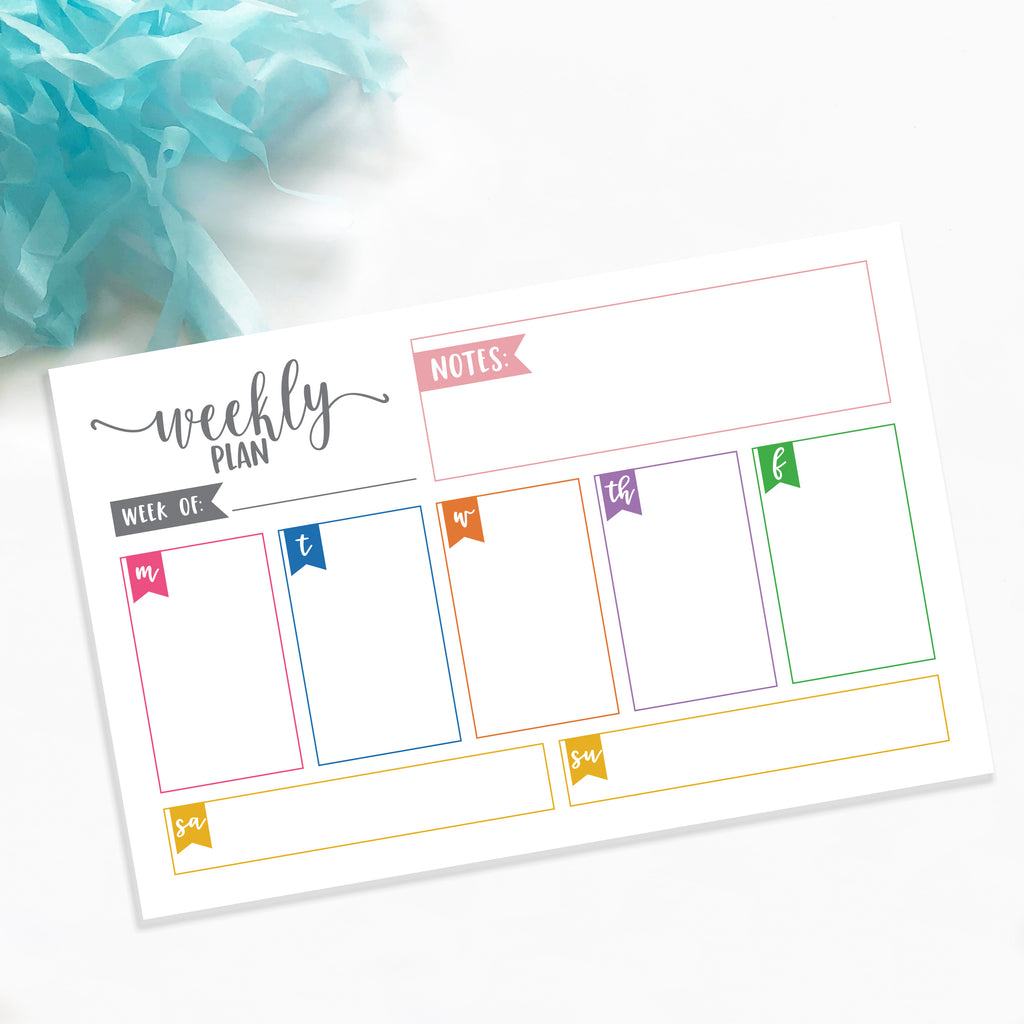 Weekly Organization Notepad
