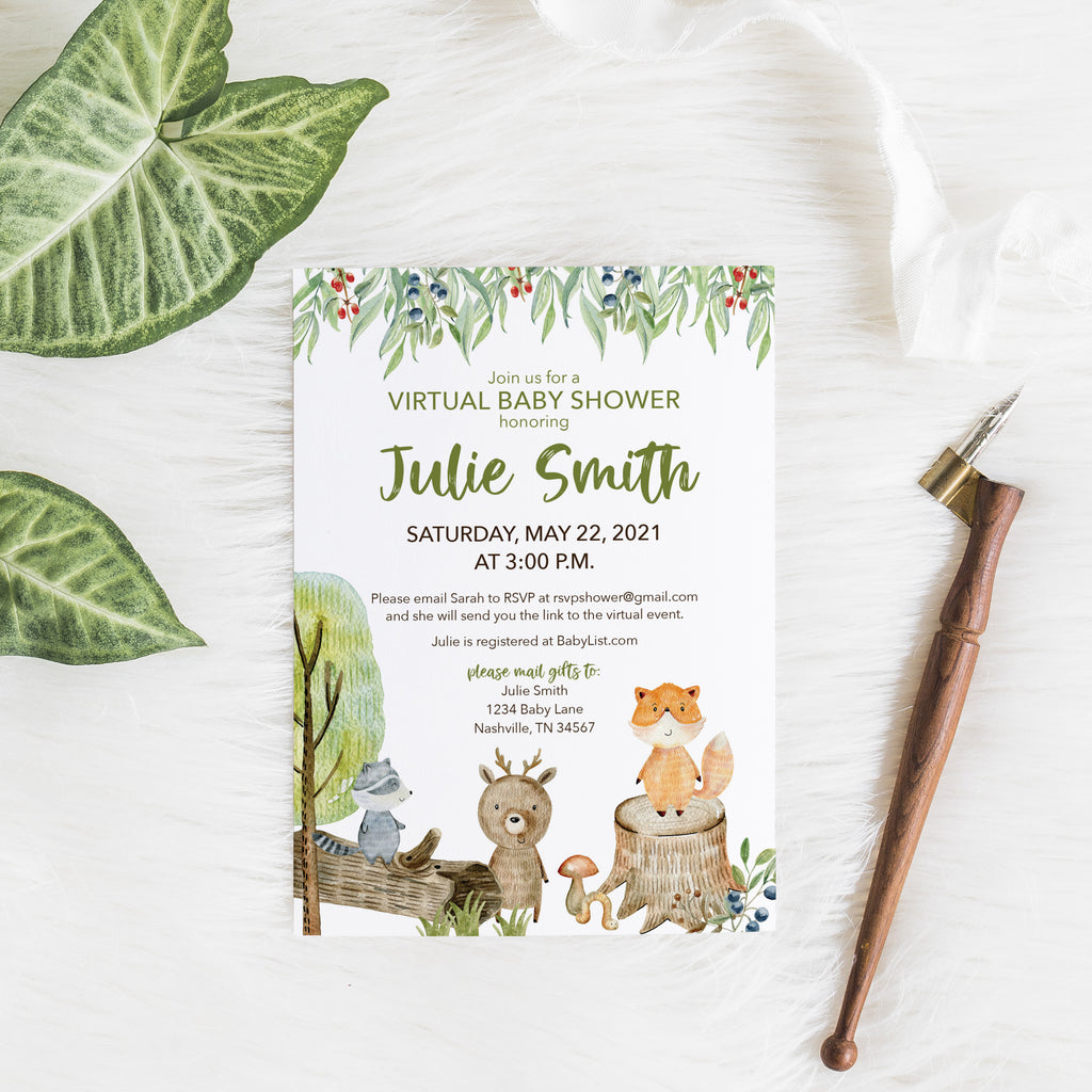 Woodland Virtual Baby Shower