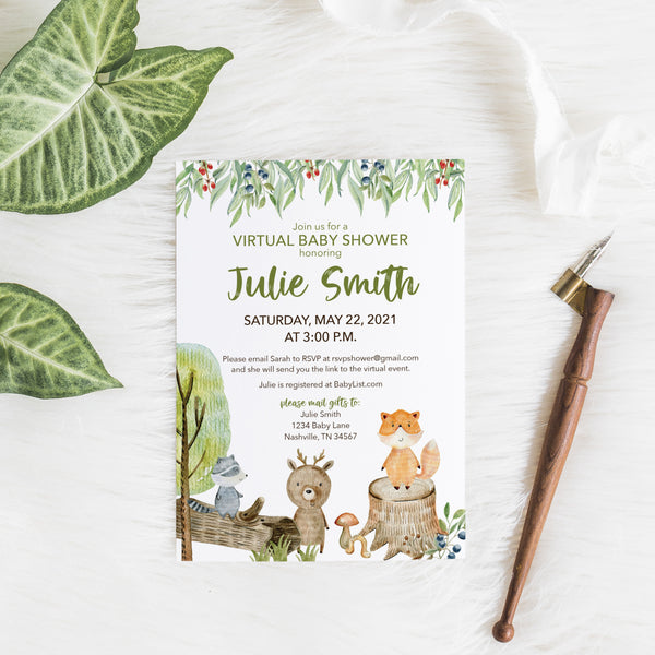 Woodland Virtual Baby Shower
