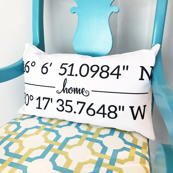 Map Coordinates Pillow