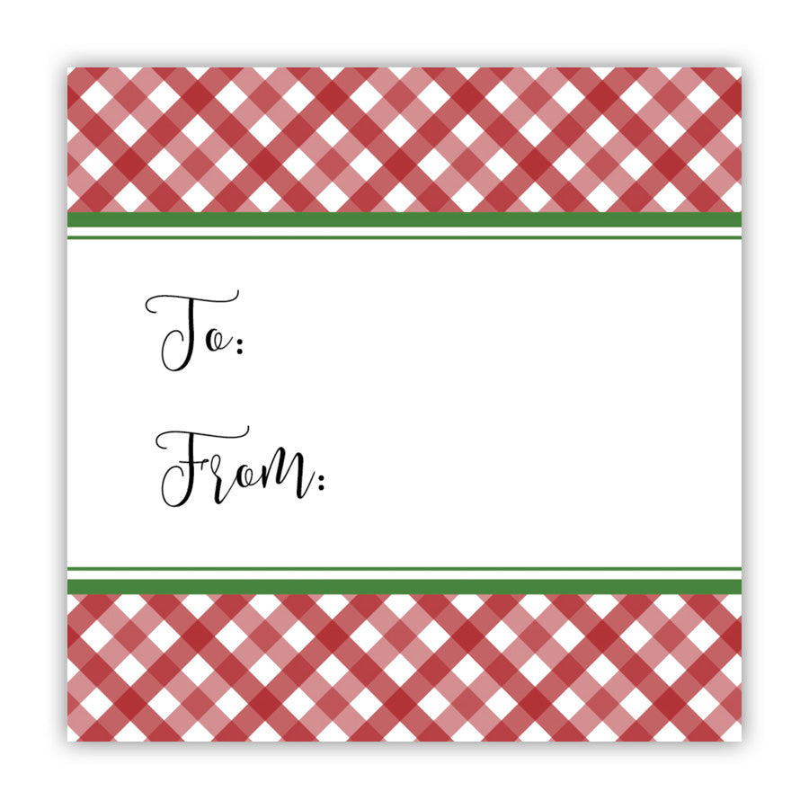Red Gingham To & From Stickers
