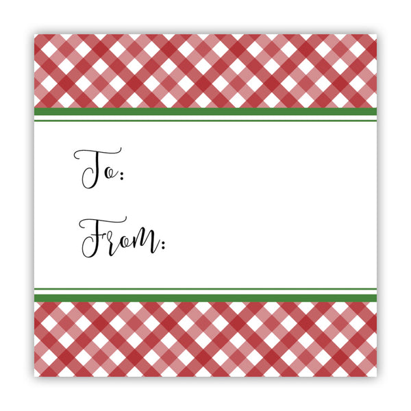 Red Gingham To & From Stickers