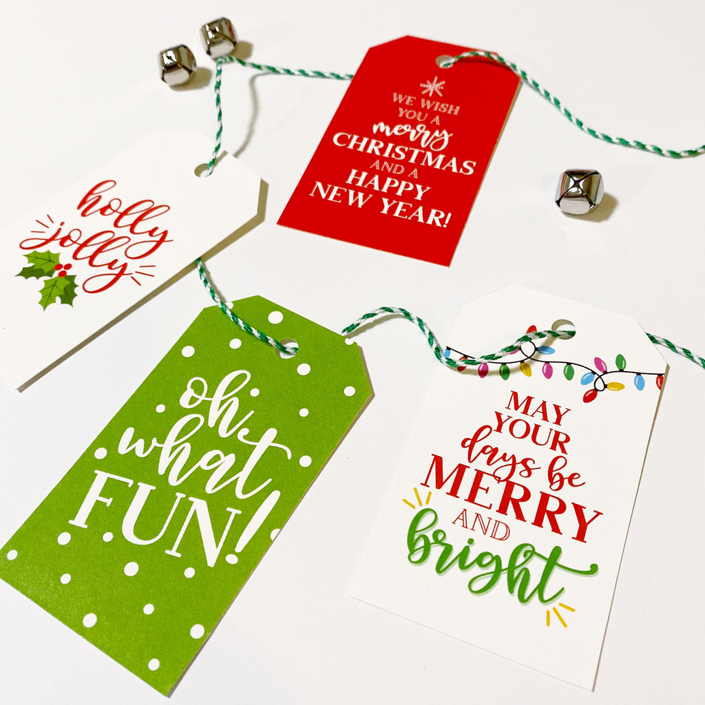 Holly Jolly Christmas Personalized Gift Labels - Colorful Custom