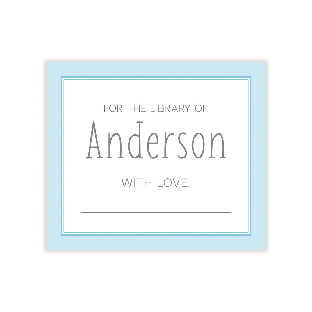 Baby Blue Bookplate Sticker