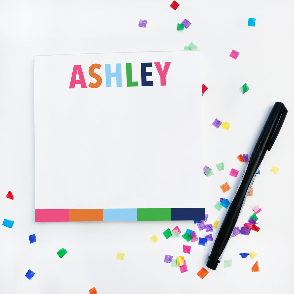 Multicolor Name Notepad