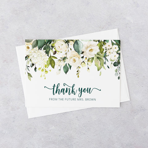 Floral Gold Thank You Cards